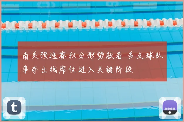 南美预选赛积分形势胶着 多支球队争夺出线席位进入关键阶段