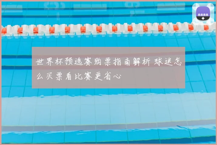世界杯预选赛购票指南解析 球迷怎么买票看比赛更省心